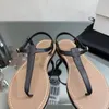 T-strap Gladiator Sandals Women Flat Heel Luxury Designer Party Summer Sandal Comfy Low Top Women Beach Shoes Real Leather Retro Vintage