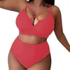 Plus Size Badeanzug Frauen Großer Brust Bikini Set 2024 Sexy zwei Stücke Bikinis hoher Taille Badilian Brazilian Badeanzug 240327