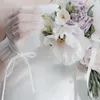 Brauthandschuhe durch Tulle Handschuhe Damen Elfenbein Handschuhe Ehe Handschuh Frauen Abendparty Cosplay Kostüm Akkomorien S2AI#