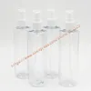 保管ボトル250mlクリア/透明なペットボトルと白いプラスチックポンプ。