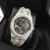 腕時計新しいバージョンSkeleton VVS1 Diamonds Watch Pass TT Rose Gold MixedSier Top Quality Mechanical ETA MovementMen Luxury 232p