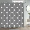 Shower Curtains Grey White Polka Dot Modern Minimalist Geometric Bath Curtain Polyester Fabric Bathroom Decoration With Hooks