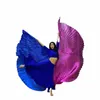 con palos Isis Wing danza del vientre ala adulta Egipto danza accesorios de rendimiento Isis Wings danza india 360 grados doble color alas 94iO #