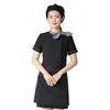 custom Logo Short Sleeve Western Restaurant Waiter Uniform Milk Tea Overalls Women Catering Waitr Uniform KTV BAR Vest Shirt S8Ma#