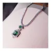 Necklaces Jewelry Sets For Women Sterling Created Emerald Gemstone Earrings Sparkling Necklace Classic Fine Jewellery Drop Shipping