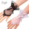 bateau gratuit!Mittens de dentelle à ivoire pas cher Gants de mariée de mariage Sexy Fingerl Bow Wedding Acntice Mariage High Quality 28ZP #