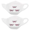 Tea Trays 2 Pcs Bag Saucer Safe Snack Dish For Party Coffee Accesories Holder Bags Ceramics