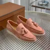 Sıradan ayakkabılar klasik marka kadın gerçek süet deri daireler artı boyut 34-42 loafers slip-on kadın