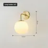 Wall Lamp Nordic Golden Lights With Milky/Clear Special Glass Round Ball Bedside In Bedroom