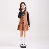 Clothing Sets Kids College Style Vest Set Child Spring Autumn Primary School Uniforms Boys Girls Pants Shirts Bowtie