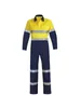 100% Cott Work Clothing Ctrast Color Worker Overall Factory Repairman Coverall Jumpsuits HI Vis Reflective Safety Clothing 69nb#