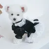 Vêtements de chien vêtements de velours noir perle printemps été dentelle veste pour animaux de compagnie chiot chat chihuahua Yorkshire costume de mariage XS XL jupe