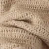 Keyanketian Winter New Women's Boho Holiday Wind Hand-Crocheted Geometric Ctrast Color Short Sweater grovt garn Kardigan T7WP#