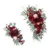 Decorative Flowers 2Pcs Wedding Arch Artificial Floral Swag For Chair Ceremony