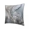 Pillow Grey And Silver Marble Polyester Cover For Livingroom Chair Decorative Soft