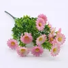 Flores decorativas duráveis de alta qualidade marca artificial margarida seda 1 buquê 15 cabeças 5 ramos para decoração de jardim de casamento