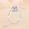 Cluster Rings 2024 S925 Sterling Silver Women's Ring Classic Fashionable And Elegant Crown Six Claw Simple Mosang Stone Wedding Jewelry