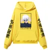 anime jujutsu kaisen print z kapturem unisex manga satoru gojo lg rękaw jesienne zimowe polarowe ubrania ciepłe ubrania plus size z kapturem W6iz#