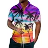 Camisas masculinas moda casual botão up camisa com impressão havaiana de manga curta topo coreano comentários muitas roupas camisas de hombre