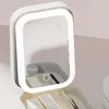 Storage Boxes Dressing Table Box Portable Led Mirror Cosmetic With Multi Compartments For Jewelry Makeup Small