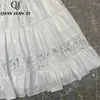 Partykleider QHZ Sommer Designer Mode Frau Urlaub Maxikleid Spitze Hohl Sticken Spleißen Weiß Elegant Lang