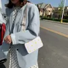 Sacos de ombro 2024 elegante impresso pequeno saco quadrado moda margarida feminina larga alça de nylon mensageiro