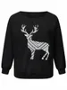 finjani jul hoodies plus size pretty älg t-shirts topp kvinnor vinter blusar 65mo#