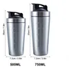 Tasse portative de secoueur de protéine d'acier inoxydable tasse de sport de forme physique bouteilles d'eau de secoueurs de nutrition 240328