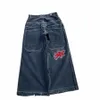 Jnco Classics Marque Lettre Broderie Baggy Jeans Hip Hop Hommes Taille Basse Jambe Droite Denim Pantalon Harajuku Streetwear Pantalon T8cV #