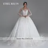 ethel ROLYN Lg manica Ball Gown Wedding Dr 2024 SCOOP Scollo invisibile scintillante paillettes abito da sposa Abiti da sposa 04eV #