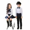 Enfants Cott Japonais Uniformes scolaires coréens Filles Garçons Chemises blanches Pantalons jupe bleu marine Ensembles de vêtements de maternelle Outfit F0iE #