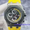 Ladies AP Zegarwatch Royal Oak Offshore Series 26207io Mens Watch Limited Edition Titanium Black and Yellow Timing 42 mm Automatyczny zegarek mechaniczny