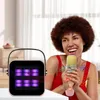 Microfones Mini Karaoke Speaker Máquina Sem Fio Inteligente Iluminação Entretenimento para Reunião Familiar Praia Parte