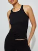 Hemkläder Kvinnor S Summer Loungewear Set Solid Color Round Neck Tank Tops med Fold Over Long Pants 2 Pieces Outfits