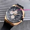 Swiss AP Armbanduhr Epic Royal Oak Offshore Series 26401RO Roségold, schwarzes Zifferblatt, Drei-Augen-Chronograph, Herrenmode, Freizeit, Business, Sport, Maschinenuhr