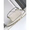 Tek Vlogoo Crossbody Tasarımcı Katman Çantası Kaya Omuz Omuz Walentino Taşınabilir Çanta Perçinler Stud Woman Under Embles Square Square Küçük Modaya Modaya uygun Cowhide A94R