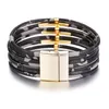 Manchet Womens oude luipaardprint gouden metalen magnetische gesp Bangle Europese Americam mode lederen armband sieraden groothandel Drop Dh6O2