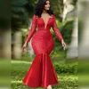 AOMEI Sequin Sexy Low Cut Patchwork Mesh Elegant Party Fishtail Skirt Hem Formal Dress 497729