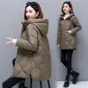 snow Wear Down Cott Jacket For Women's Mid Length Winter Coat New Middle Aged Mother Hooded Parkas Abrigo Invierno Mujer 60Ak#