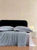 Yatak Setleri 4pcs 1000TC Uzun Zımba Pamuk Premium Ultra Yumuşak Yorgan Kapak Tersinir Düz Yorgan Düz/Filed Sac Yastık