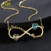Necklaces Personalized Infinity loop Name Necklace heart Birthstone Name Necklace Stainless Steel Nameplated Necklaces Custom Gift Women
