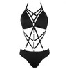 Soutien-gorge Ensembles Sexy Lingerie Justaucorps Body Femmes Bondage Harnais Halter Cou Sous-Vêtements Cage Soutien-Gorge Érotique Costumes de Sexe Corps