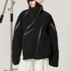 Winter Oversized Parka Mannen Vrouwen Puffer Patchwork Gewatteerde Jassen Cott Koreaanse Stijl Stand Kraag Rits Dikke Jas Bovenkleding u8Ap #