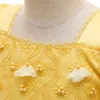 Princess Yellow Square's Birthday/imprezowe sukienki dziewczyny sukienki dziewczyny kwiat dziewczyny sukienki Dziewczyny codzienne spódnice dla dzieci szt. 2-10 D329256