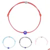 Identification Red String Evil Eye Lucky Cord Bracelets Korean Diy Jewelry Womens Rope Chain Adjustable Bracelet Gift Drop Delivery Dhtyb