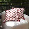 Pillow 2024 Red Heart-Shaped Cover For Sofa And Bed Christmas Gift Flannel Soft Fabric Home Decoration Pillowcase All-