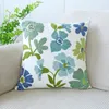 Simple embroidered floral pillowcase sofa bedside cushion office pillow cover 45X45cm cotton cushion cover