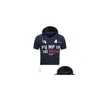 T-shirt da uomo Felpa estiva Sport Muscle Man T-shirt casual con cappuccio Manica corta Aderente slim Uomo Stampa lettera Fondo Drop Delivery Dhmij