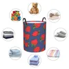 Sacs à linge panier drôle fraise tissu pliant vêtements sales jouets seau de rangement ménage