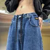 2023 Autumn New Blue Loose Jeans Fi Fi Straight Baggy Wide Legrers Vintage Streetwear Hip Hop Pants بالإضافة إلى حجم 5XL 87QB#